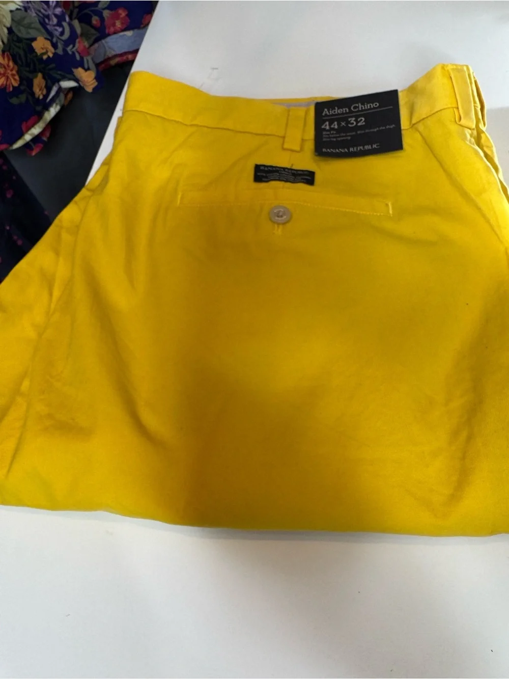 Banana Republic Aiden Chino Pants 44x32 Yellow Slim Fit Stretch Chinos NWT